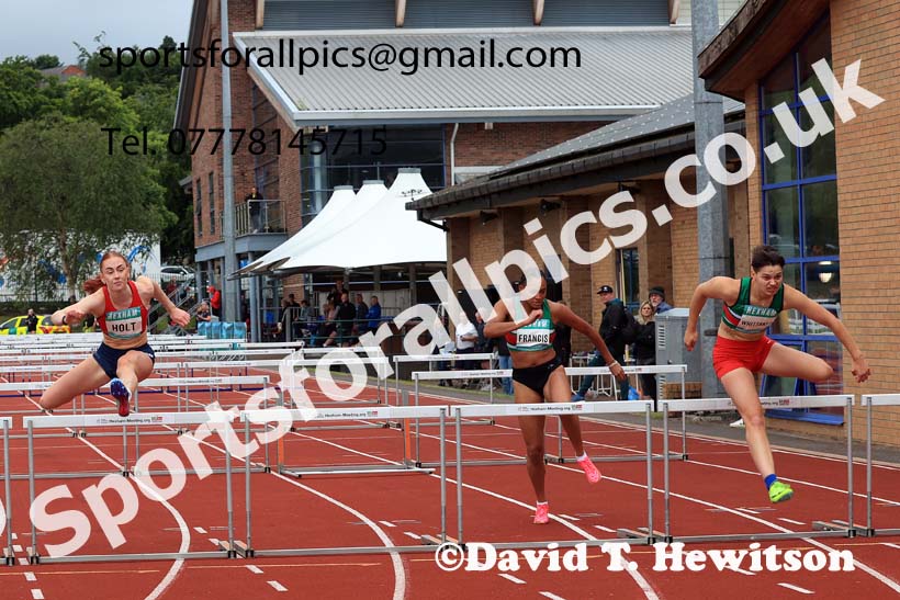 Womens Heptathlon 100 metres hurdles, 2024 EAP International Combined events, Hewcham, Northumberland.  Photo: David T. Hewitson/Sports for All Pics
